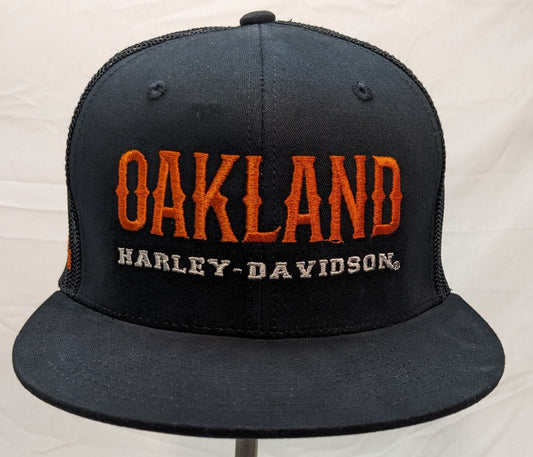 Oakland H-D Ballcap - Black and Orange Trucker