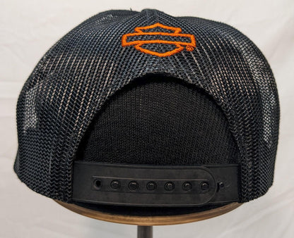 Oakland H-D Ballcap - Black and Orange Trucker