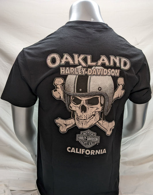 Oakland H-D Skull T-Shirt - Black