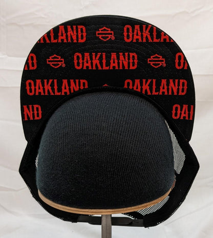 Oakland Harley-Davidson Ballcap - Red Trucker style with Oakland brim