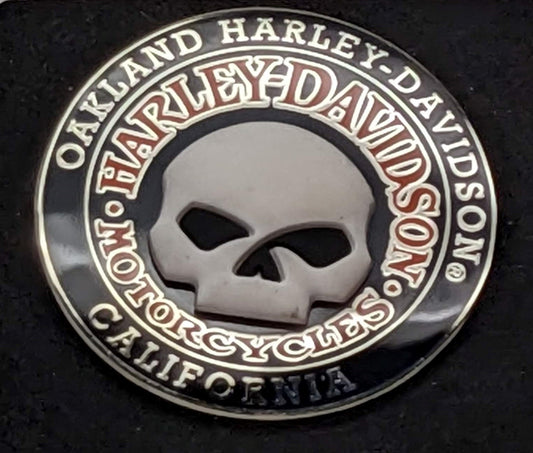 Oakland H-D Skull Pin